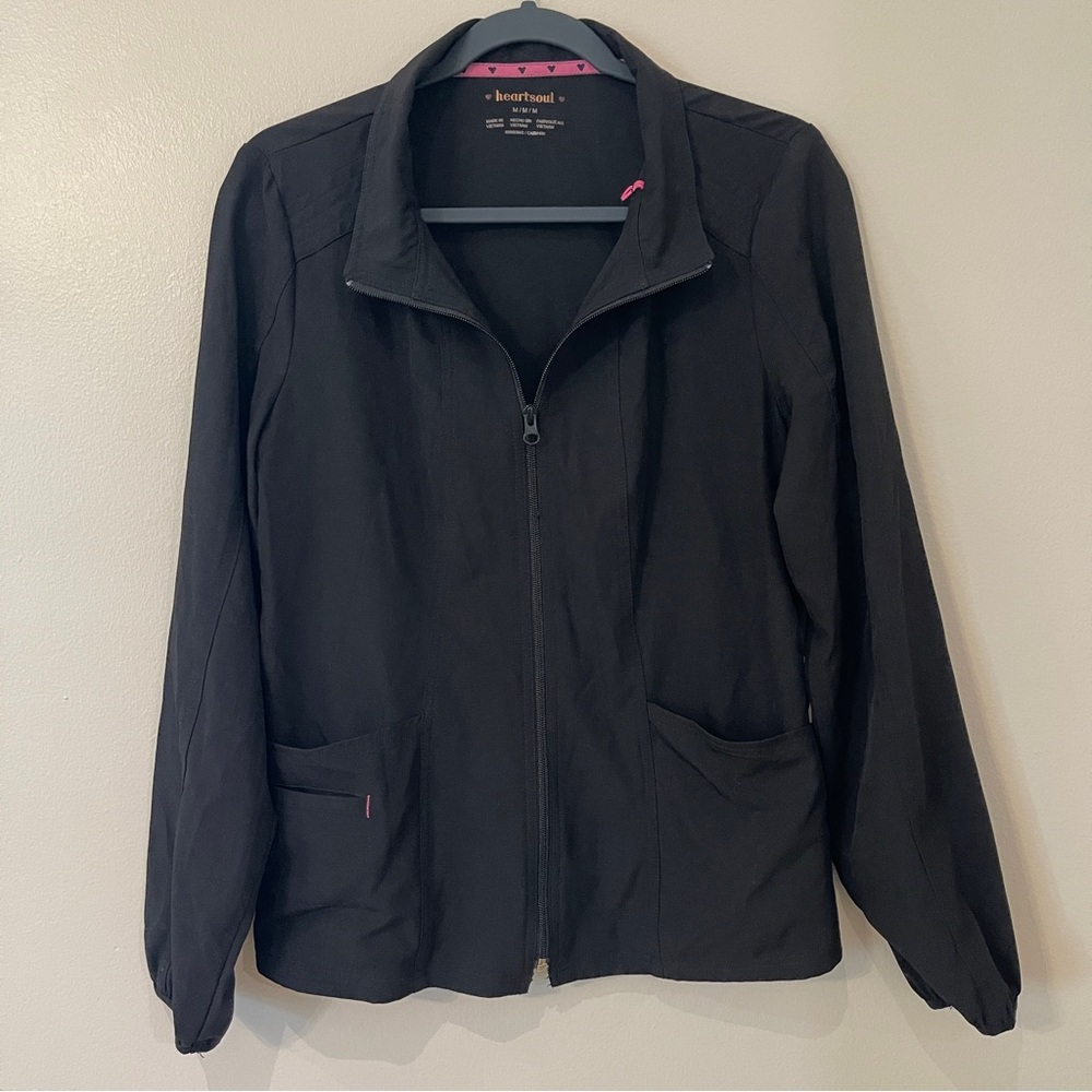HeartSoul Scrubs Black Lightweight Jacket size Medium